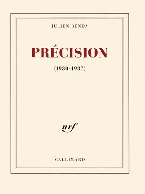 cover image of Précision (1930-1937)